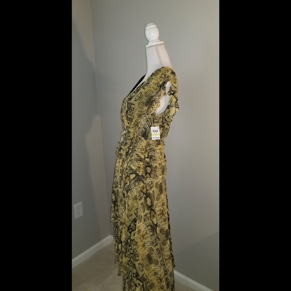Bar III Ruched Python Printed Maxi Dress - Picture 4 of 6